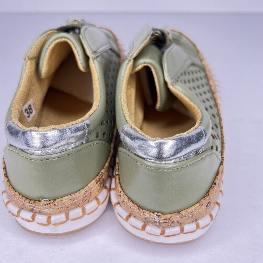 Breathable Avocado Light Weight Womens Size 7 Casual Sneaker Cork- Like Accent - Picture 4 of 9